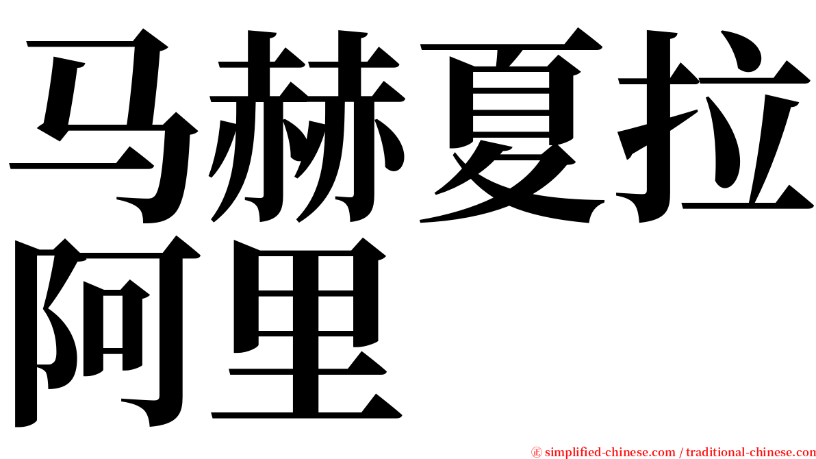 马赫夏拉阿里  serif font